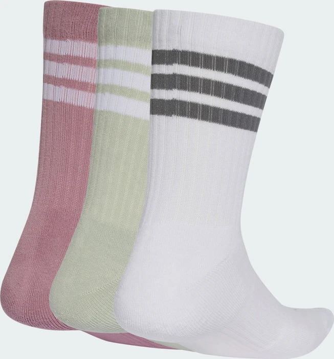adidas 3-Streifen Cushioned Crew Socken magic mauve/white/halo green/grey four, 3 Paare