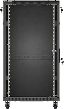 Lanberg 19" Rackschrank 22HE, freistehend, Flat Pack, Glastür, IP20, RAL 9004, 800mm tief