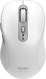 Port Designs Wireless Rechargeable Combo Pro Type C Mouse weiß/grau, USB-C, USB/Bluetooth
