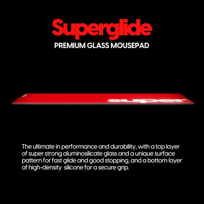 Pulsar Gaming Gears Superglide Glass Mousepad XXL, 980x420mm, rot
