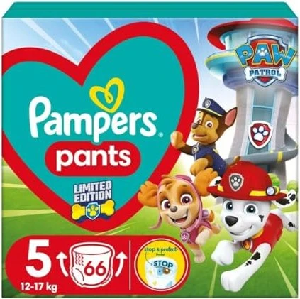 Pampers Baby-Dry pants Gr.5 Paw Patrol Einwegwindel, 12-17kg, 66 Stück
