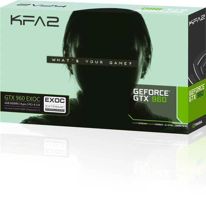 KFA2 GeForce GTX 960 EXOC, 4GB GDDR5, 2x DVI, HDMI, DP