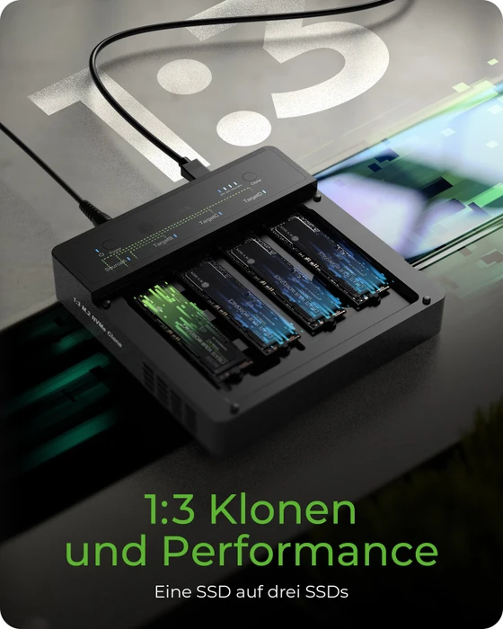 RaidSonic Icy Box M.2 NVMe Docking- und Klonstation IB-4013MCL-C4, USB4