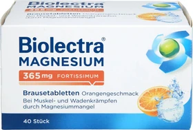 Biolectra Magnesium 365mg fortissimum Orange Brausetabletten, 40 Stück
