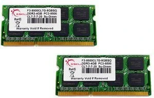 G.Skill SQ Series SO-DIMM 8GB Kit, DDR3-1066, CL7-7-7-20