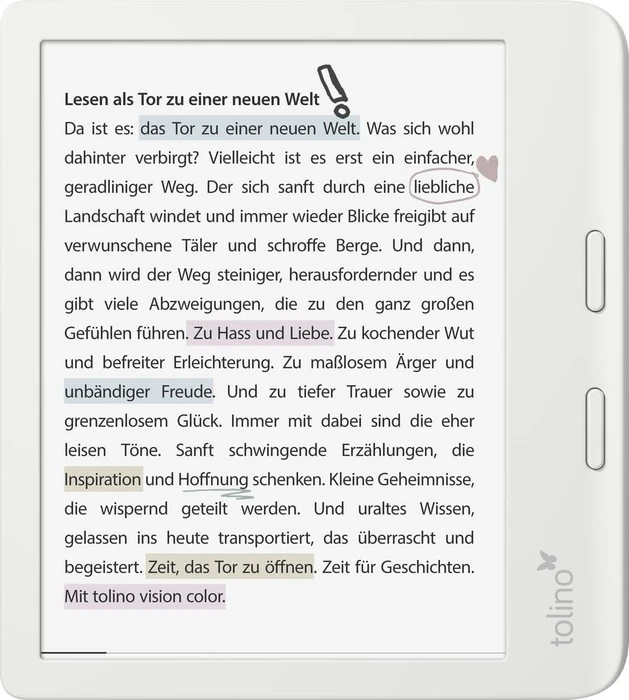 tolino vision color, weiß, 32GB Flash