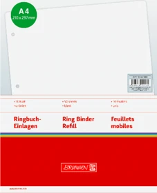 Brunnen Ringbucheinlage Papiereinlage, A4, glatt, 50 Blatt