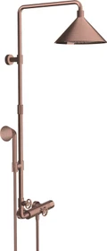 Hansgrohe Axor Showers/Front Showerpipe mit Thermostat und Kopfbrause 240 2jet brushed red gold
