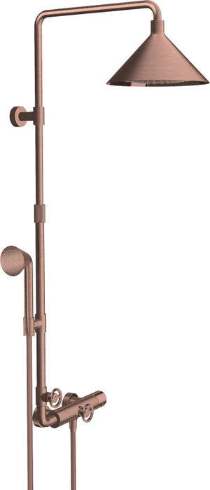 Hansgrohe Axor Showers/Front Showerpipe mit Thermostat und Kopfbrause 240 2jet brushed red gold