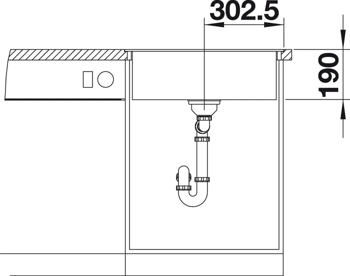 Blanco Dalago 6-F Einbau Becken mittig mit Ablauffernbedienung cafe