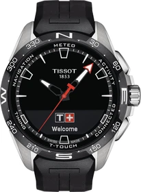 Tissot T-Touch Connect Solar schwarz/silber mit Kautschukarmband schwarz