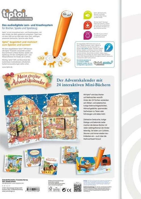 Ravensburger tiptoi Buch: Adventskalender - Mein großer Adventskalender 2021
