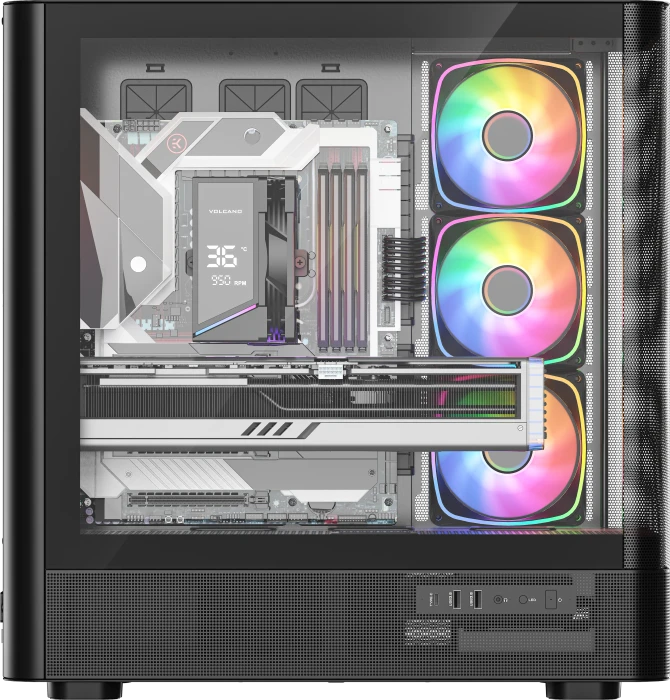 Modecom Volcano AQ300 ARGB Black, Glasfenster