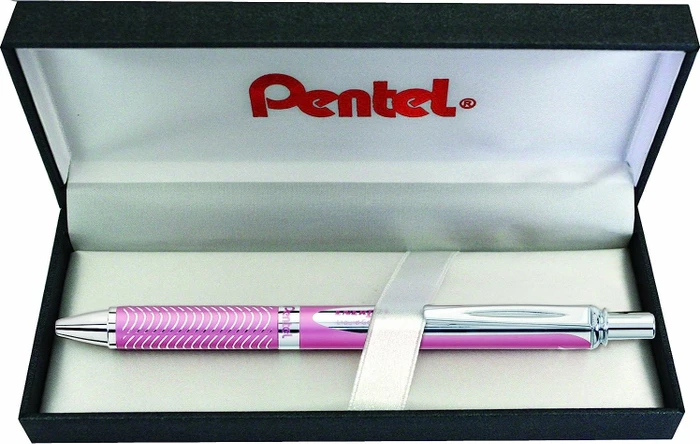Pentel EnerGel Sterling BL407 Gelroller rosa/silber, Geschenkbox