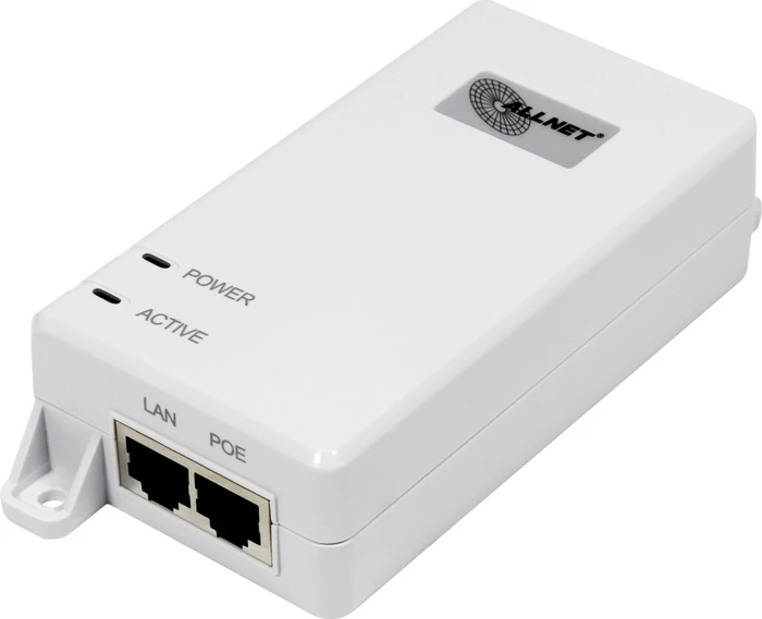 Allnet Wallmount Gigabit PoE-Injektor, 2x RJ-45, 30W PoE+