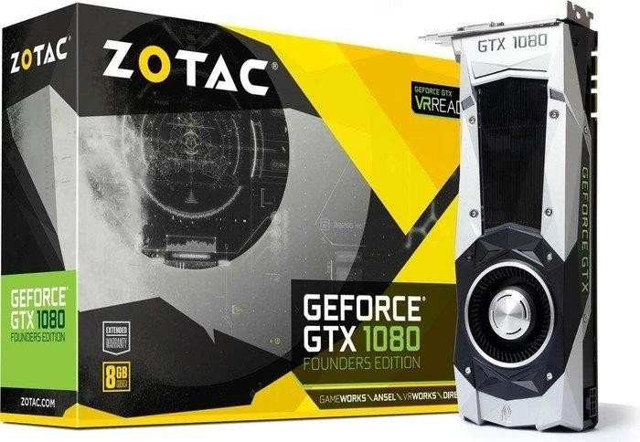 Zotac GeForce GTX 1080 Founders Edition, 8GB GDDR5X, DVI, HDMI, 3x DP
