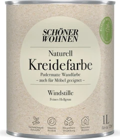 Schöner Wohnen Naturell Kreidefarbe innen windstille feines hellgrau, 1l