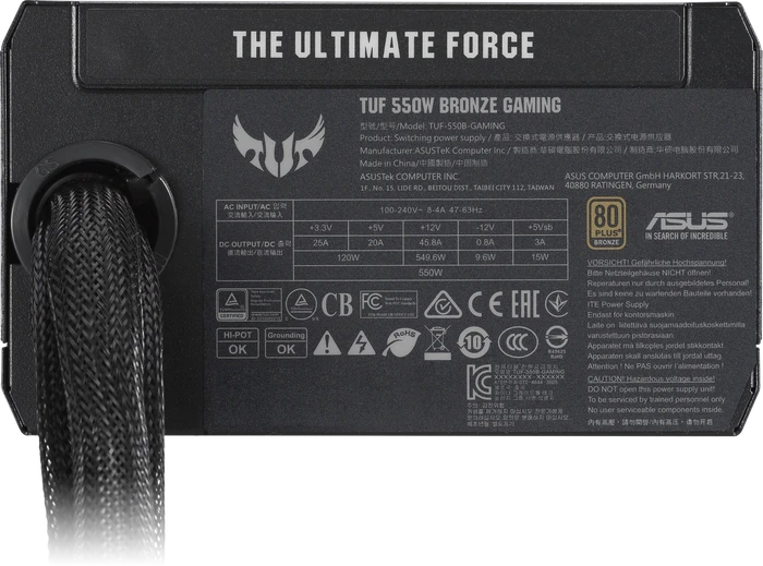 ASUS TUF Gaming Bronze, TUF-GAMING-550B, 550W, ATX
