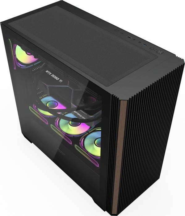 DarkFlash DS900WS Black, USB-C, Glasfenster