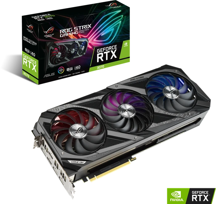 ASUS ROG Strix GeForce RTX 3070, ROG-STRIX-RTX3070-8G-GAMING, 8GB GDDR6, 2x HDMI, 3x DP