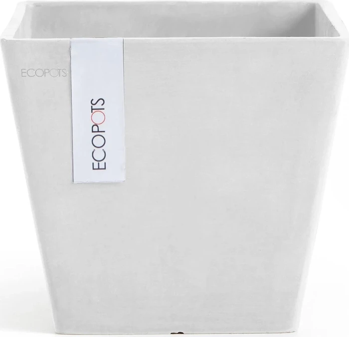 Ecopots Kunststoff-Topf Rotterdam 20x20cm white grey