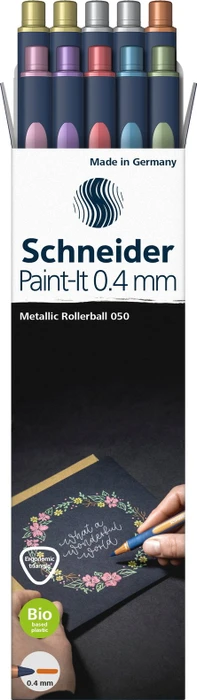 Schneider Paint-It 050 Metallic Tintenroller (Mine) sortiert, 10er-Set