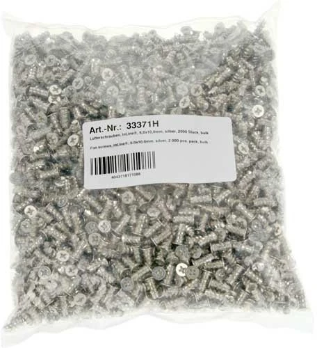 InLine Lüfterschrauben 5x10mm, silber, 2000er-Pack