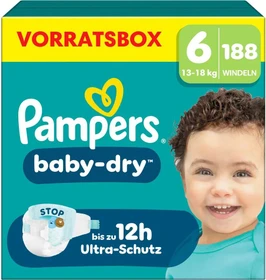 Pampers Baby-Dry Gr.6 Einwegwindel, 13-18kg, 188 Stück
