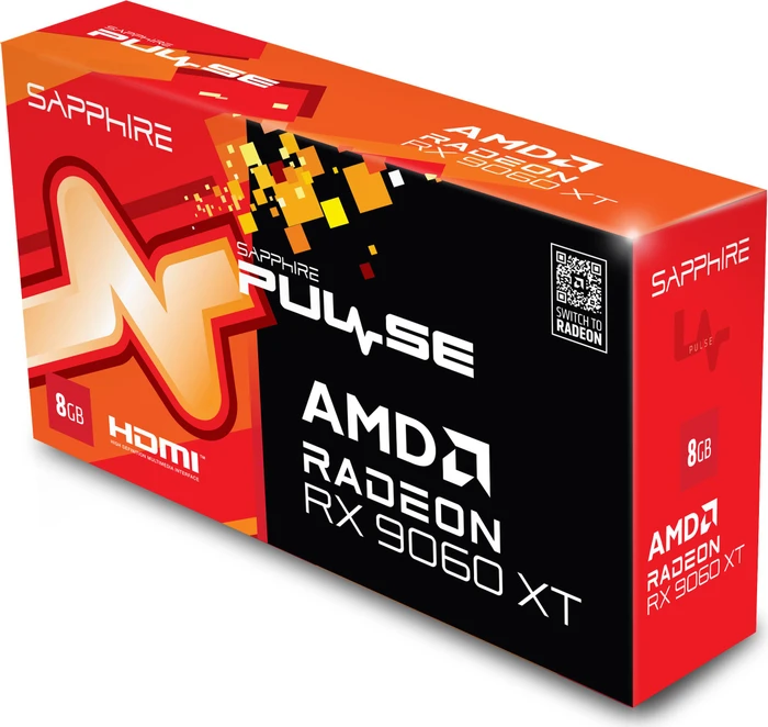 Sapphire Pulse Radeon RX 9060 XT, 8GB GDDR6, 2x HDMI, DP, lite retail