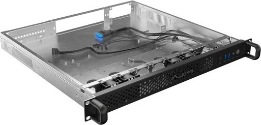 Lanberg Servergehäuse 420/10, schwarz/grau, 1HE, Flex-ATX