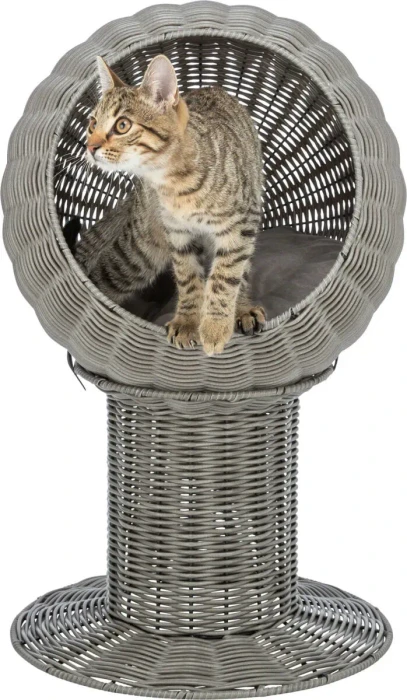 Trixie Outdoor Katzenhöhle Amalia aus Polyrattan, rund, 42 x 70cm, grau