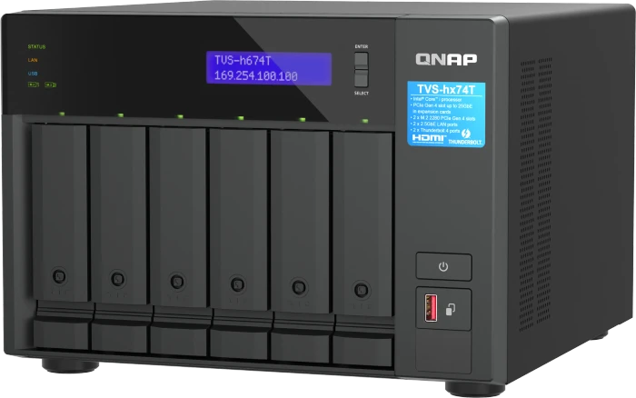 QNAP QuTS hero TVS-h674T-i5-32G, 32GB RAM, 2x RJ-45 2.5GBase-T, 2x Thunderbolt 4 / USB4