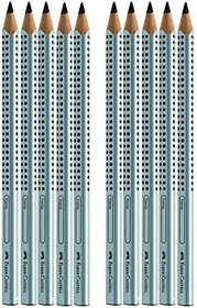 Faber-Castell Jumbo Grip Bleistift B graphit, silber, 2er-Pack