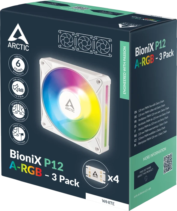 ARCTIC BioniX P12 A-RGB, weiß, 120mm, 3er-Pack