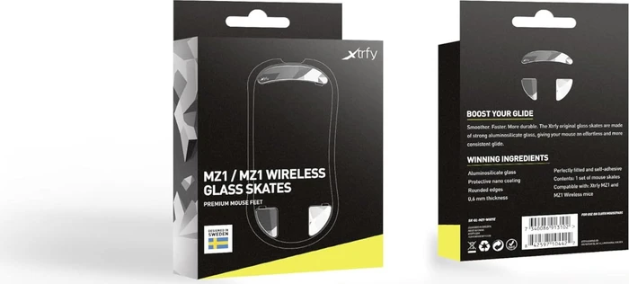 Cherry Xtrfy MZ1 / MZ1 Wireless Glass Skates, Mausgleiter, Litus White, grau/weiß