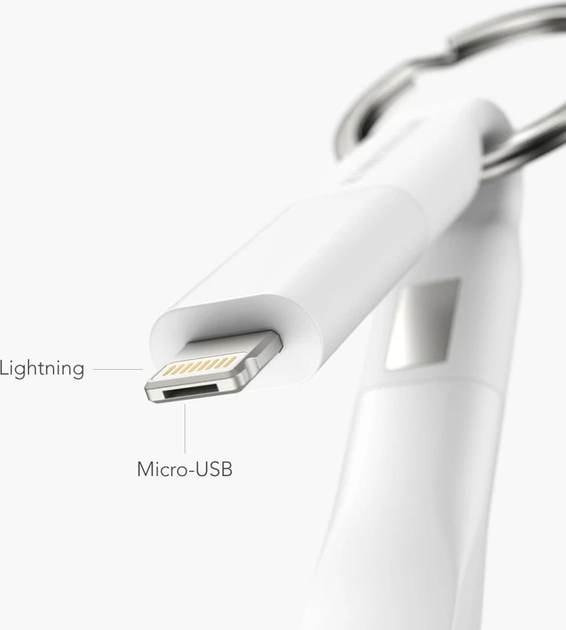 Vonmählen High Six 6in1 USB-C Kabel mit Lightning/USB Micro-B/USB-A Adapter Dongle, weiß/silber