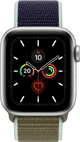 Apple Watch Series 5 (GPS) 40mm Aluminium silber mit Sport Loop khaki