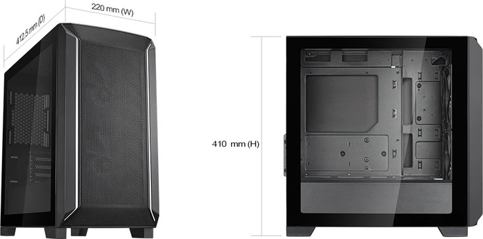 SilverStone Fara 312Z, schwarz, Glasfenster