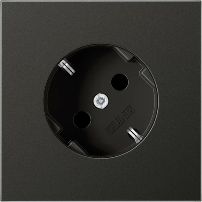 Jung Serie LS Steckdose Metallausführung 45° 16A 250V, anthrazit