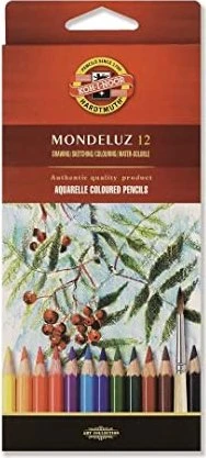 Koh-I-Noor Mondeluz Aquarellstift sortiert, Pappetui, 12er-Set