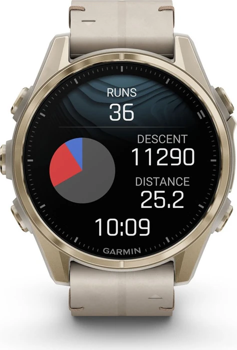 Garmin Fenix 8 43mm Sapphire soft gold/limestone leather