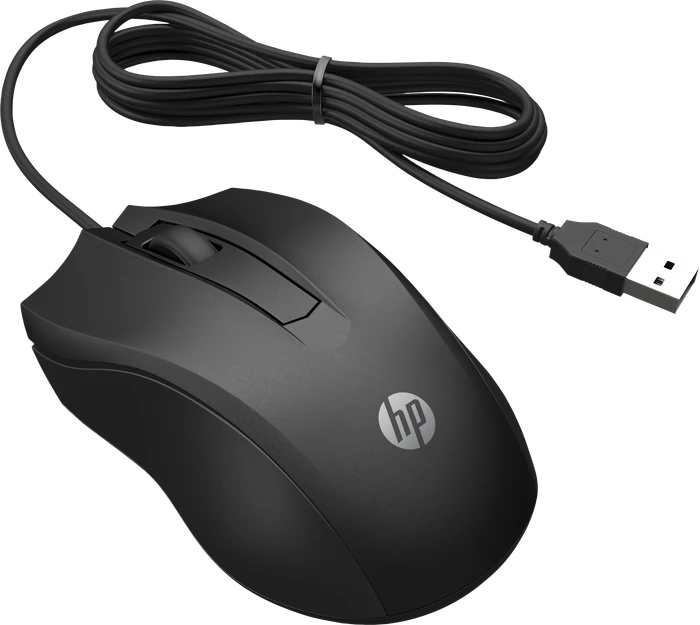 HP Wired Mouse 100 schwarz, USB