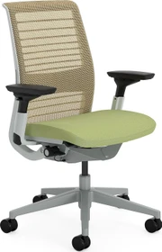 Steelcase Think Bürostuhl mit Armlehnen, beige/grün