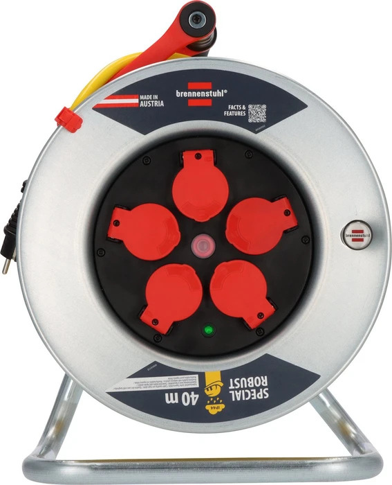 Brennenstuhl Professional SK320 Kabeltrommel, Schuko auf 5x Schuko, 40m, IP44, AT-N07V3V3-F 3G2,5