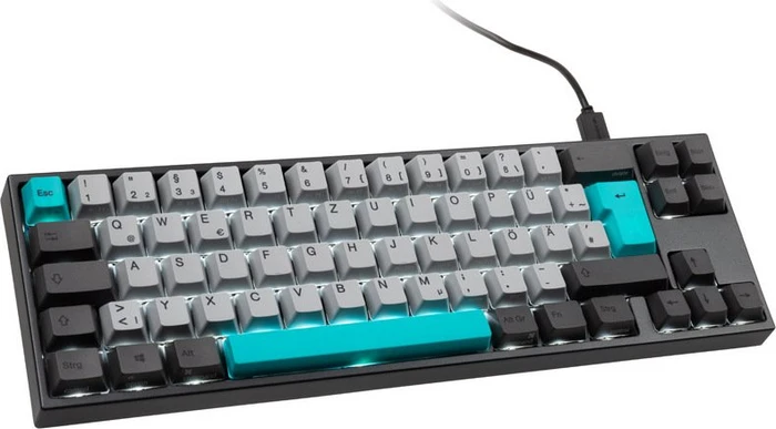 Ducky Miya Pro Moonlight TKL PC/Mac dunkelgrau, PBT, LEDs weiß, MX BLUE, USB, DE