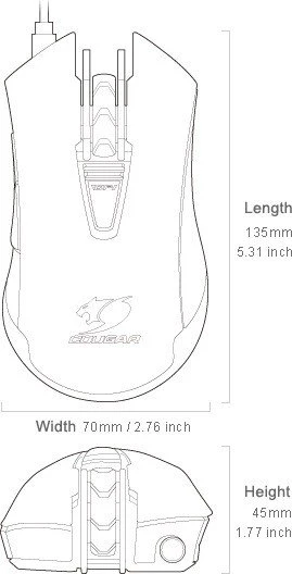 Cougar 530M Optical Gaming Mouse Army Green, USB