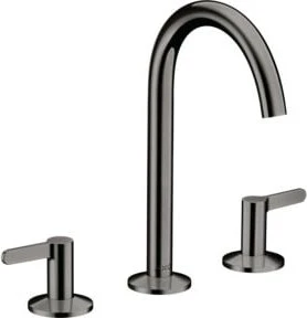 Hansgrohe Axor One 3-Loch Waschbeckenarmatur 170 Push-Open Ablaufgarnitur polished black chrome