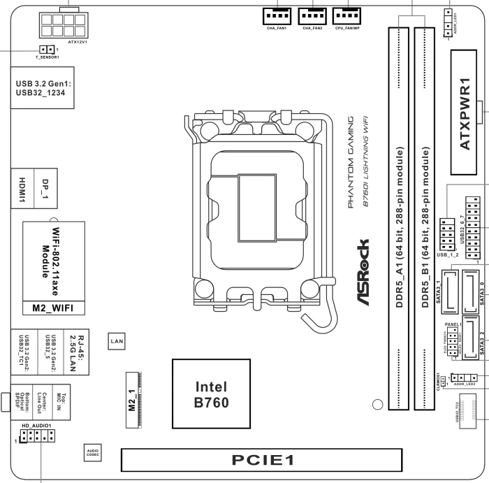 ASRock Phantom Gaming B760I Lightning WiFi (Intel 1700)