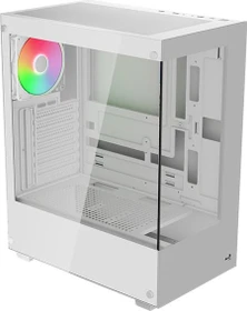AeroCool Pivot White, inkl. 1x Lüfter, Lüfter LED ARGB, Glasfenster