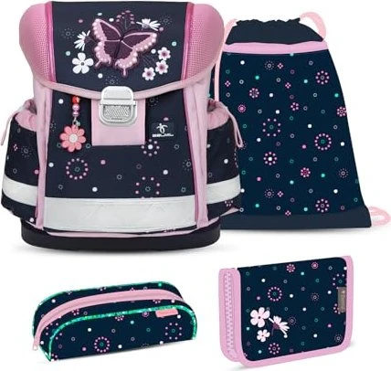 Belmil Classy Butterfly Schultaschen-Set, 4-tlg.